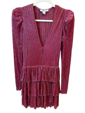 Sabina Musayev x Revolve Carry Mini Dress Pink Silver Metallic Size XS Party